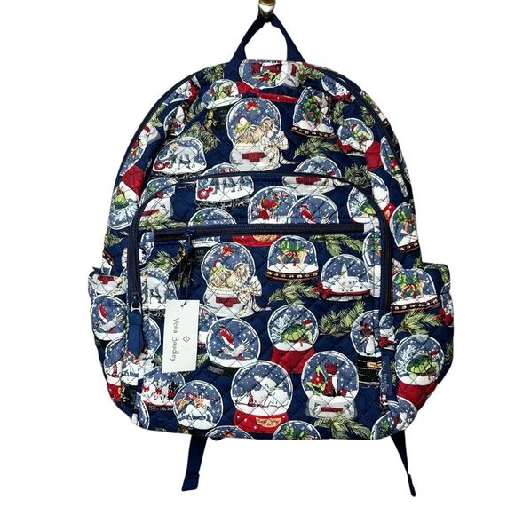 Vera Bradley Campus Backpack Snow Globes NWT - Picture 1 of 8